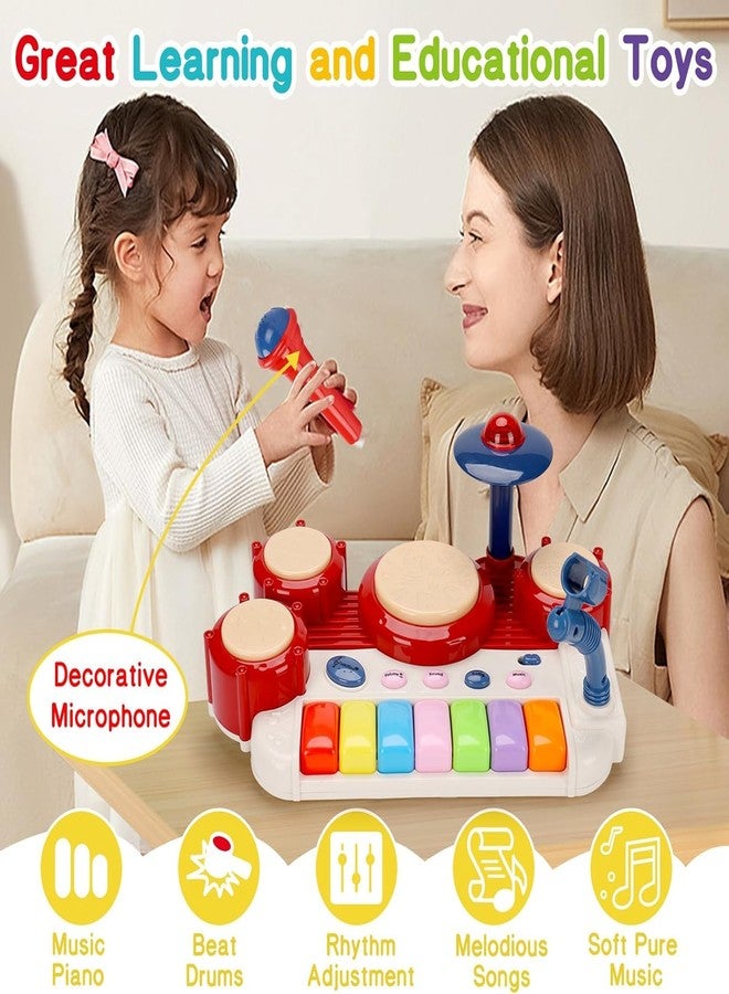 Riderev ألعاب رايدفر الموسيقية 2 في 1 للأطفال الصغار من عمر 1-3 سنوات: بيانو وطبلة، ألعاب تعليمية للأطفال من عمر 1-2 سنة، ألعاب تنمية حسية للأطفال من عمر 12-18 شهرًا، هدايا عيد الميلاد الأول للأطفال من عمر سنة إلى سنتين - Image 4